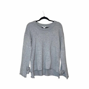 Bar III Light Gray Tie Bell Sleeve Tight Knit Sweater Large Women’s